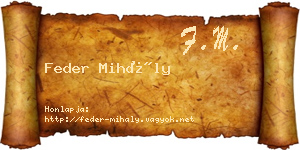Feder Mihály névjegykártya