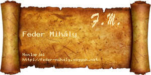 Feder Mihály névjegykártya